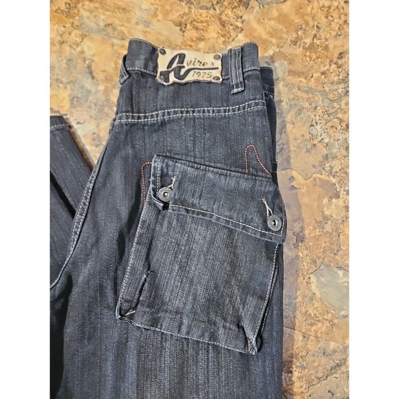 Vintage Y2K Avirex Jeans Baggy‎ Dark Wash Southpole Vibe 30x30.5 Wide Leg (A254) - Picture 2 of 10